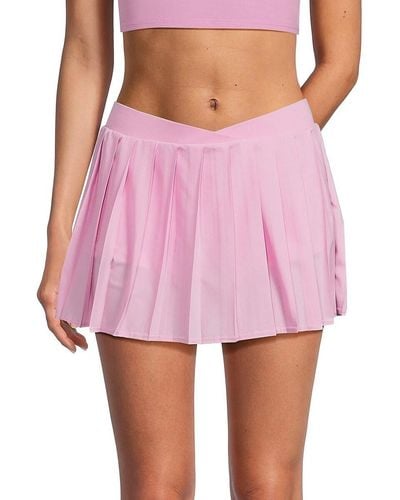 Frankie's Bikinis Windy Pleated Mini Tennis Skort - Pink