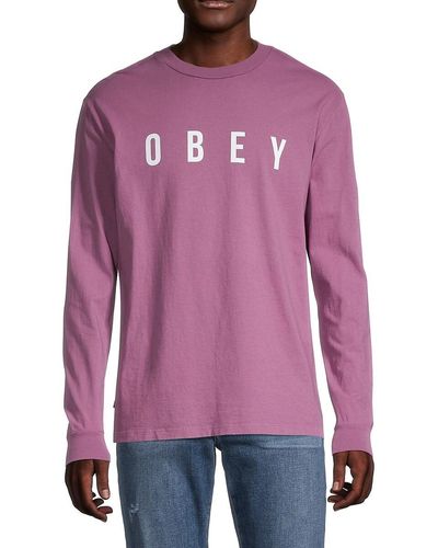 Obey Logo Graphic Pullover - Purple