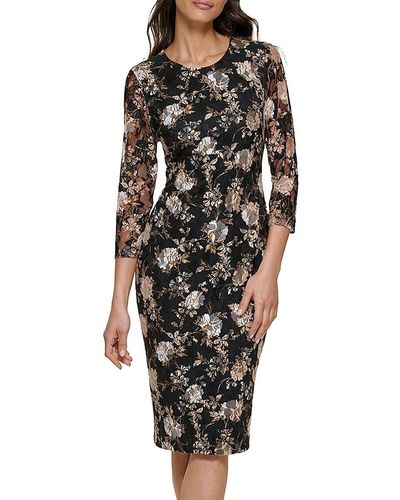 Kensie floral lace a line dress cheap