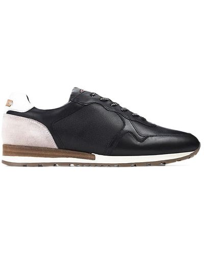 Anthony Veer The West Contrast Leather Sneakers - Black
