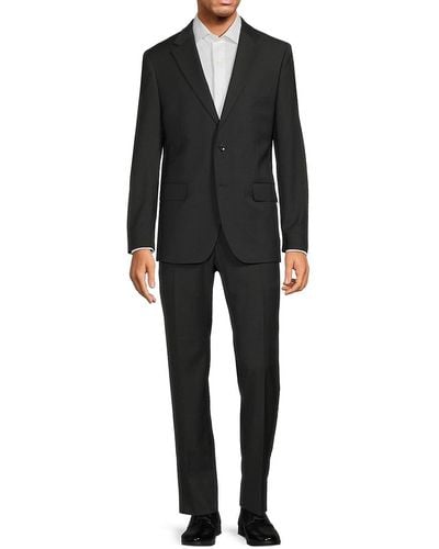 Tommy Hilfiger Mini Grid Wool Blend Suit - Black