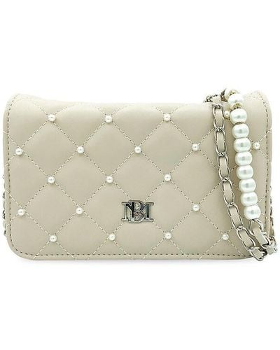 Badgley Mischka Faux-Leather Quilted Crossbody Bag - White
