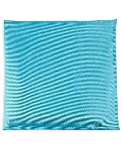 Saks Fifth Avenue Saks Fifth Avenue Twill Silk Pocket Square - Blue