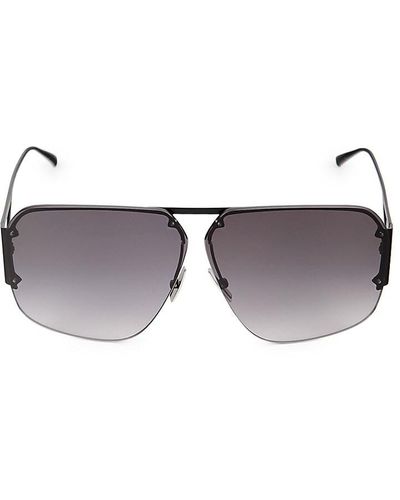 Bottega Veneta 67Mm Square Aviator Sunglasses - Black