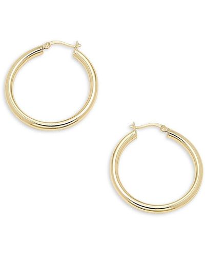 Argento Vivo 18k Yellow Goldplated Sterling Silver Hoop Earrings - Metallic