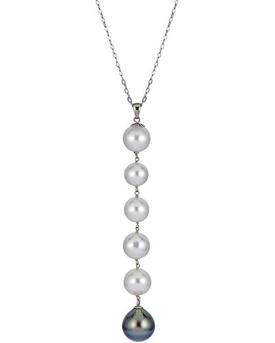 Belpearl 14K, 8-11Mm Cultured & Tahitian Pearl Linear Y-Necklace - White