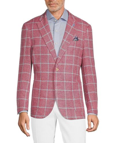 Tailorbyrd Checked Sportcoat - Red