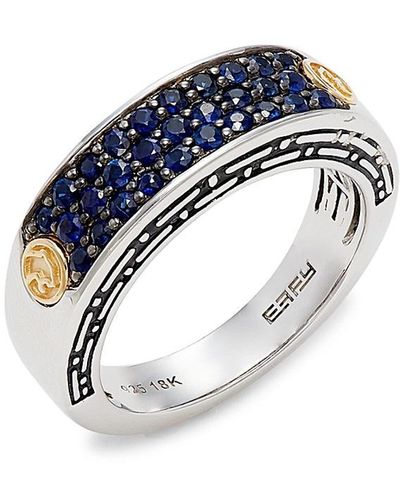 Effy Sterling, 18K & Sapphire Band Ring - Blue