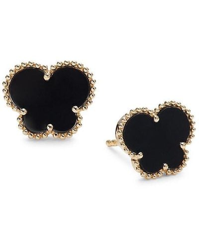 Effy 14K & Butterfly Stud Earrings - Black