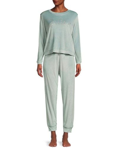 Juicy Couture Embellished 2-piece Sweatpants & Sweatshirt Set - Green