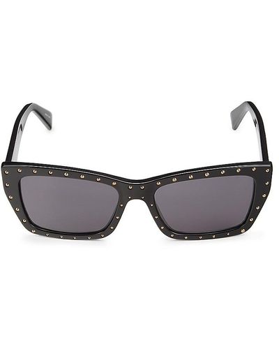 Moschino 52mm Rectangle Studded Sunglasses - Black
