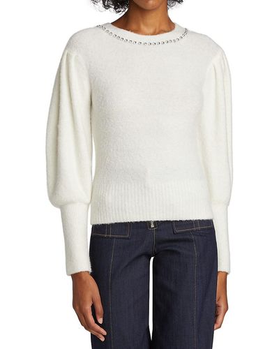 Cinq À Sept Dara Embellished Sweater - White