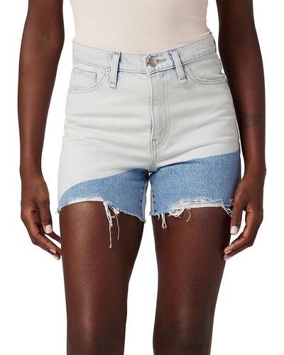 Hudson Jeans Devon Colorblocked Denim Shorts - White