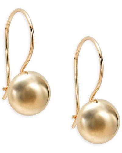 Saks Fifth Avenue Saks Fifth Avenue 14k Yellow Gold Ball Drop Earrings - Metallic