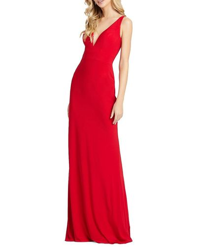 Mac Duggal Jersey-knit High-back Gown - Red