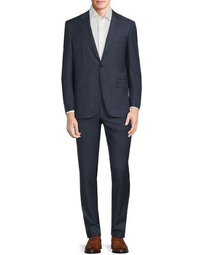 Canali Solid Wool Suit - Blue