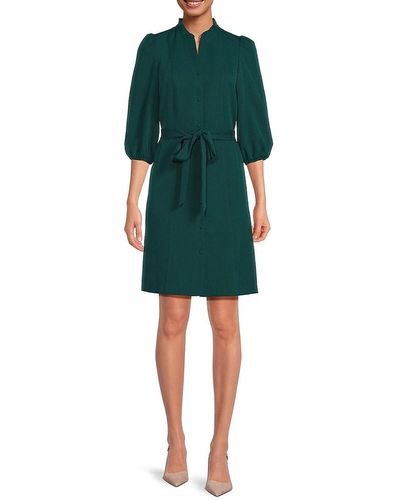 Nanette Lepore Puff Sleeve Knee Length Dress - Green