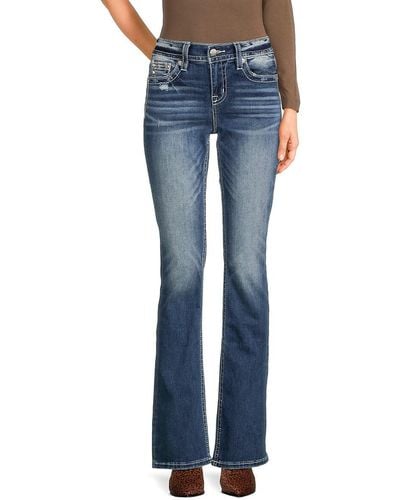 Miss Me Horseshoe Bootcut Jeans - Blue