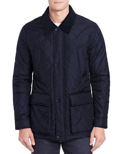 Cole Haan Quilted Field Jacket - Blue