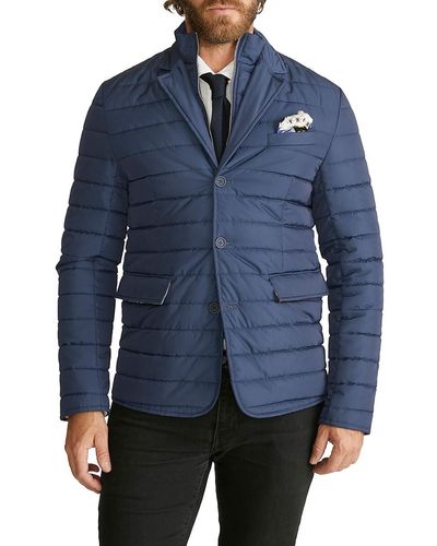 Robert Graham Padded Quilted Jacket With Removable Bib - Blue
