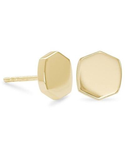 Kendra Scott Davis 18k Gold Vermeil Sterling Silver Hexagon Stud Earrings - White