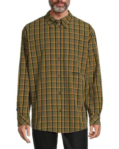 KENZO Plaid Button Down Shirt - Green
