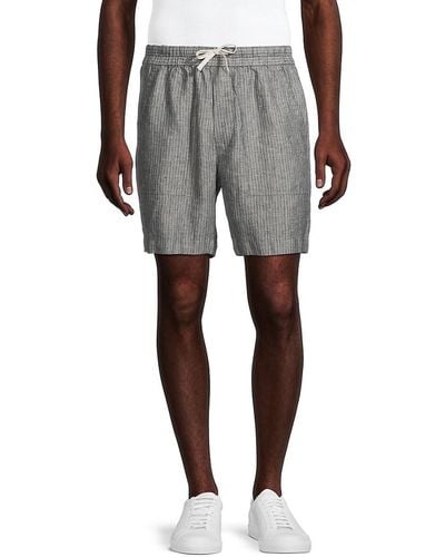 Vince Striped Drawstring Shorts - Grey
