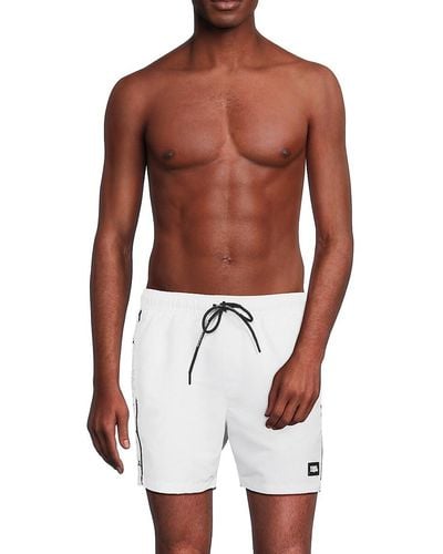 Karl Lagerfeld Modern Euro Logo Drawstring Shorts - White
