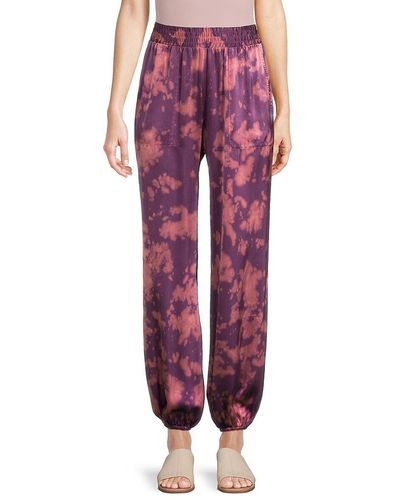 NSF Florence Tie Dye Silk Trousers - Red