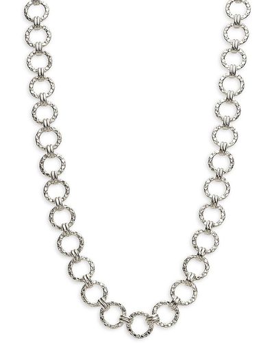 Sterling Forever Rhodium Plated Molten Link Chain Necklace - Multicolour