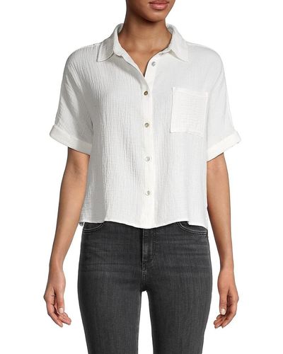 C&C California Textured Extended-sleeve Shirt - White