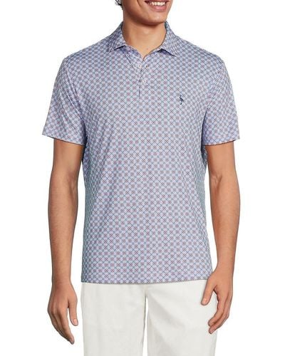 Tailorbyrd Floral Performance Polo - Blue