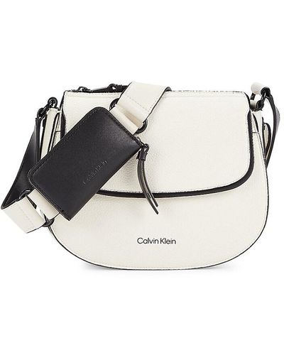 Calvin Klein Bella Two Tone Crossbody Bag - White