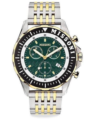 Missoni Urban 45mm Two Tone Stainless Steel Bracelet Watch - Metallic