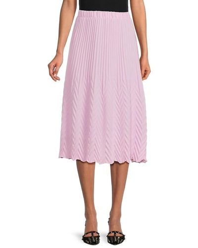 Nanette Lepore Knit A Line Midi Skirt - Pink