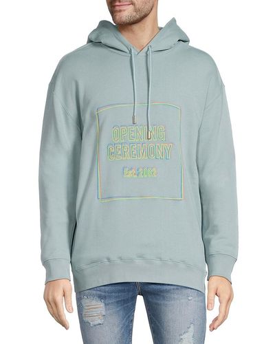 Opening Ceremony Embroidered Logo Hoodie - Blue