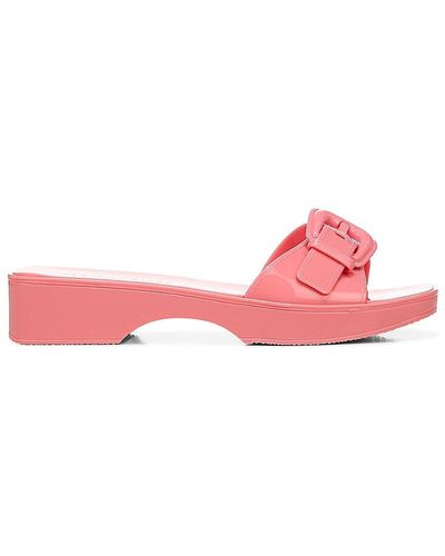 Veronica Beard Davina Jelly Buckle Slide Sandals - Pink