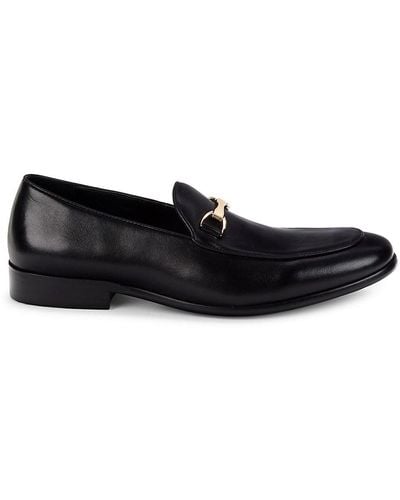 Saks Fifth Avenue Saks Fifth Avenue Dunham Leather Bit Loafers - Black