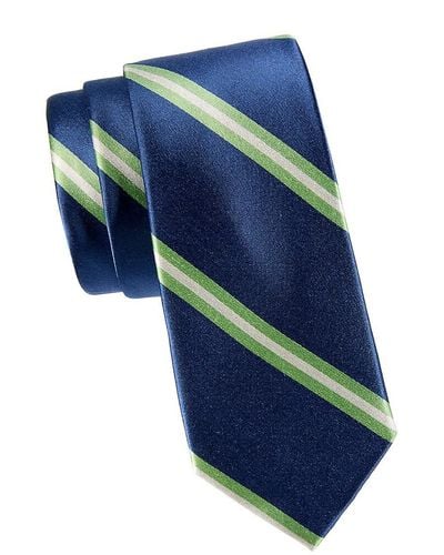 Ben Sherman Striped Silk Tie - Blue