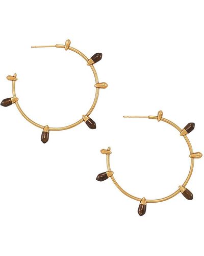 Kendra Scott Freida Oxidized 14k Yellow Gold-plated & Gemstone Hoop Earrings - Metallic