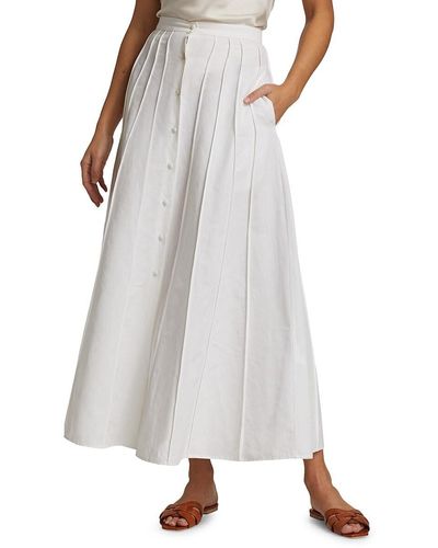 Brock Collection Flamed Cotton Sonia A-line Midi Skirt - Natural