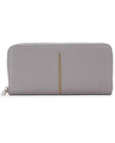Tod's Leather Zip Around Continental Wallet - Gray