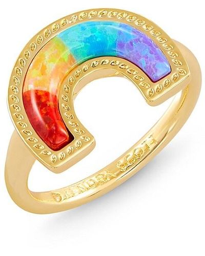 Kendra Scott 14k Goldplated & Rainbow Opal Ring - Blue