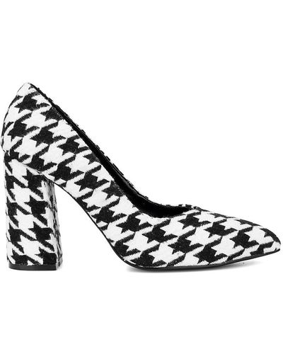FASHION TO FIGURE Penelope Block Heel Court Shoes - Metallic
