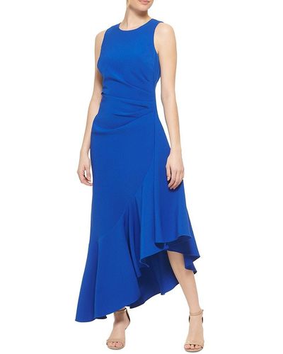 Eliza J Pleated Asymmetric Gown - Blue