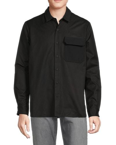 RTA Pello Flap Pocket Shirt Jacket - Black