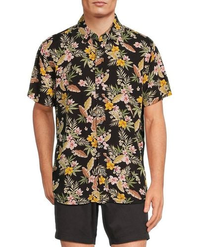 Slate & Stone Floral Short Sleeve Shirt - Multicolour