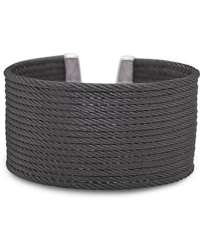 Alor Essential Cuffs Stainless Steel Cable Bracelet - Black