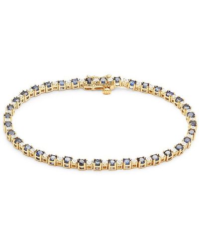 Effy ENY 14k Yellow Goldplated Sterling Silver, Sapphire & Diamond Tennis Bracelet - Metallic