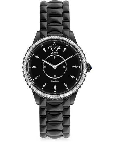 Gv2 Siena Stainless Steel & Diamond Bracelet Watch - Black